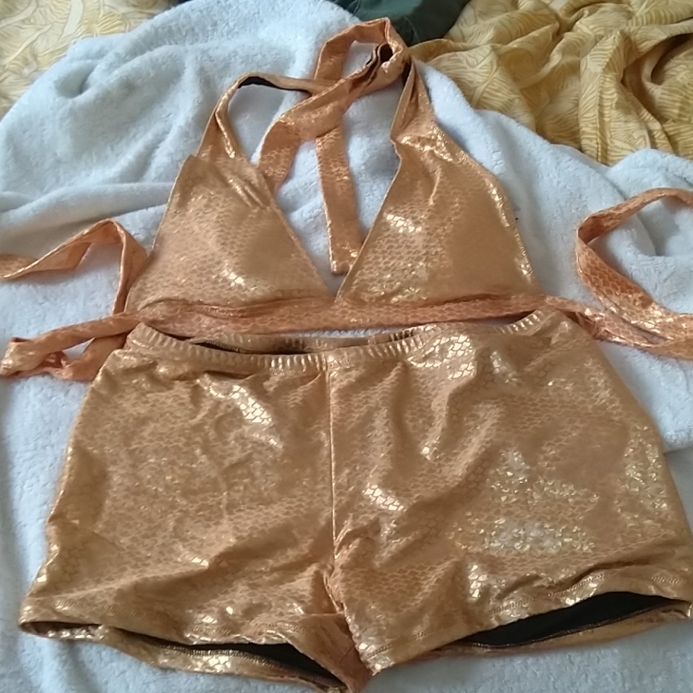 Coachella festival mermaid high waist boyleg  bikini